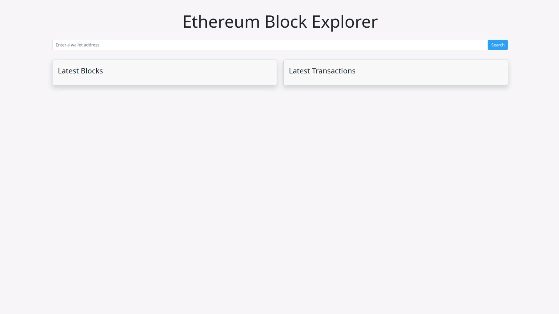 Ethereum Block Explorer